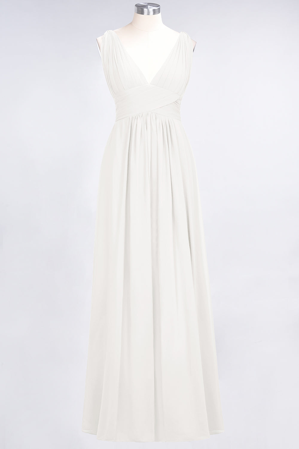 Elegant V-Neck Burgundy Chiffon Affordable Bridesmaid Dress with Ruffle-Babyonlines
