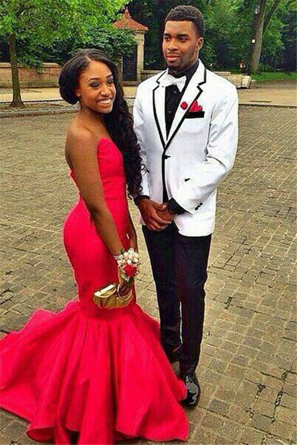 Ethan Notched Lapel White Formal Prom Suit - Business, One Button