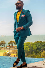 Fashion Peaked Lapel Dark Green Homecoming Suit, 2 Pieces with One Button