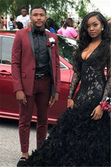 Fashionable Black Lapel Two-Piece Designer Wedding Suit on Sale