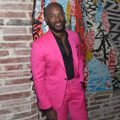 Fuchsia Prince Suit - Fashionable Shawl Lapel, One Button for Groom