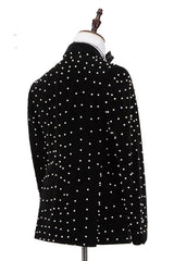 Gorgeous Casual Black Prom Outfit with Peaked Lapel for Men