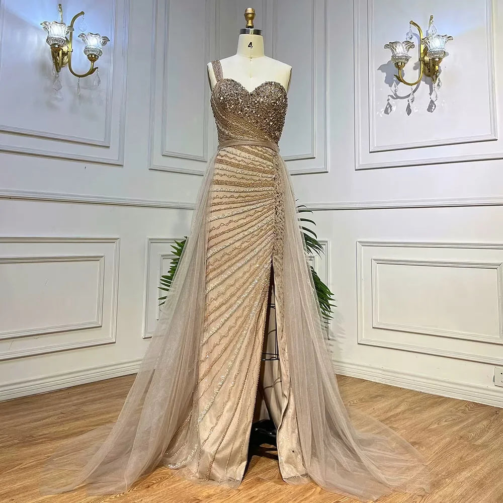 Gorgeous Lavender One Shoulder Floor Length Prom Dress with Beading