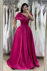Gorgeous Off the Shoulder A-Line Mermaid Prom Dress with Beading