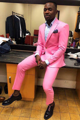Gorgeous Pink Ring Bearer Suit with Peaked Lapel and One Button New