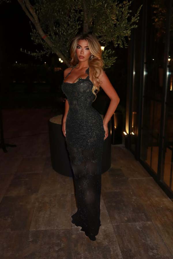 Halter Mermaid Long Prom Dress with Lace Embroidery