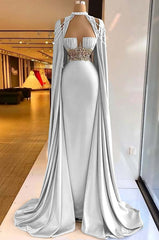 Halter Mermaid Long Prom Dress with Pleated Beading