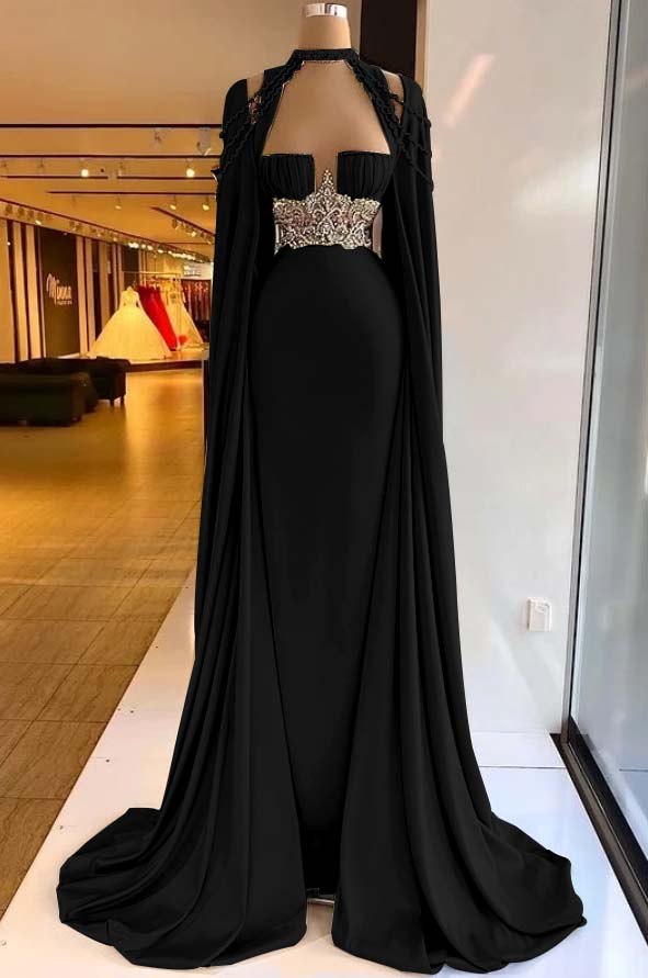 Halter Mermaid Long Prom Dress with Pleated Beading