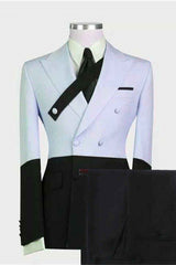Handsome Slim Fit Sky Blue Wedding Suit with Peaked Lapel for Groom¡¯s Party