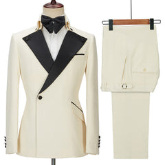 Handsome White One-Button Men's Wearhouse Wedding Suit