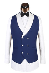 Handsome White Three-Piece Wedding Suit for Groom