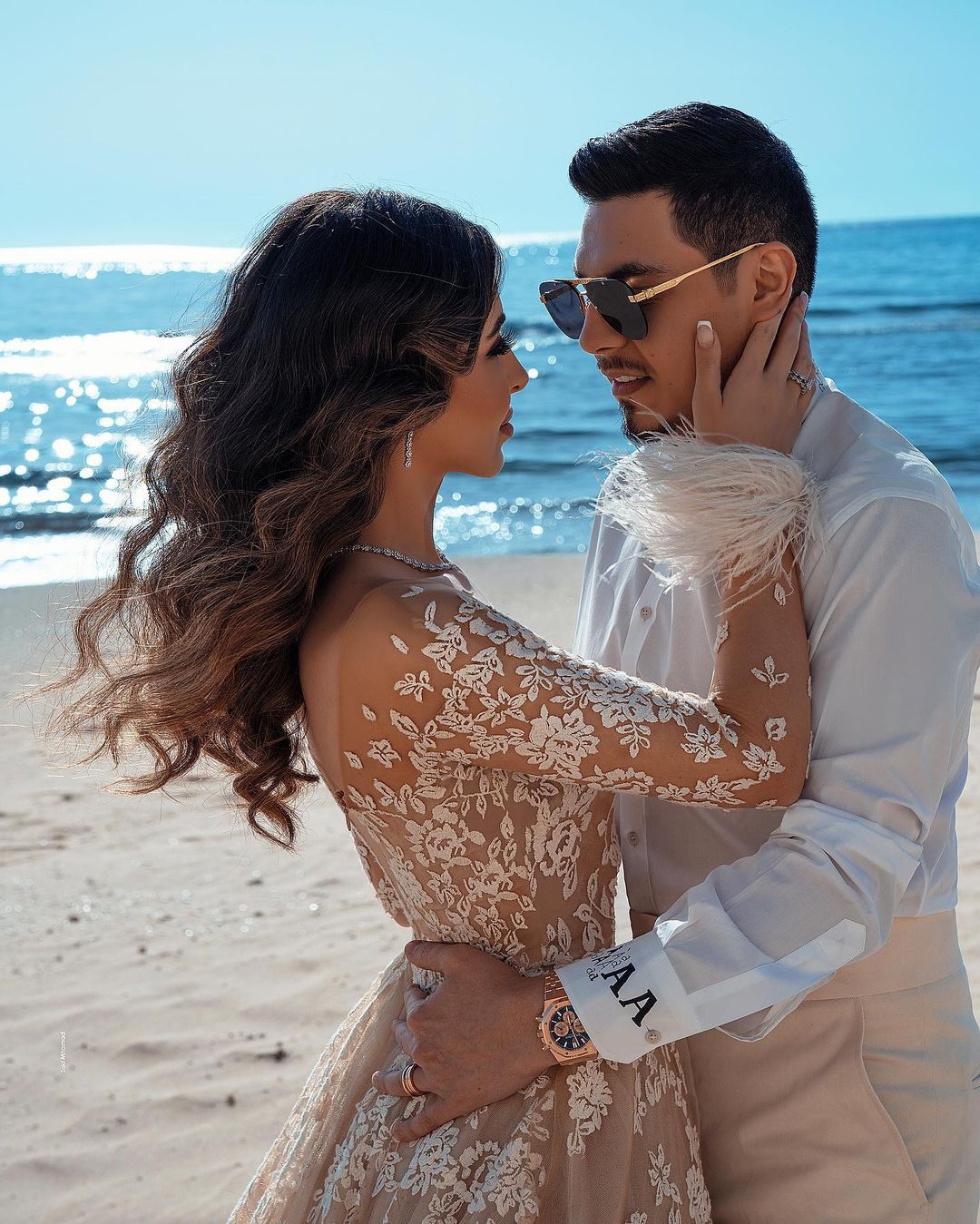 Long A-Line Column Train Jewel Neck Wedding Dress with Lace