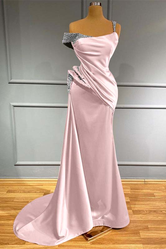 Off the Shoulder Mermaid Long Prom Dress with Beading and Ruffles