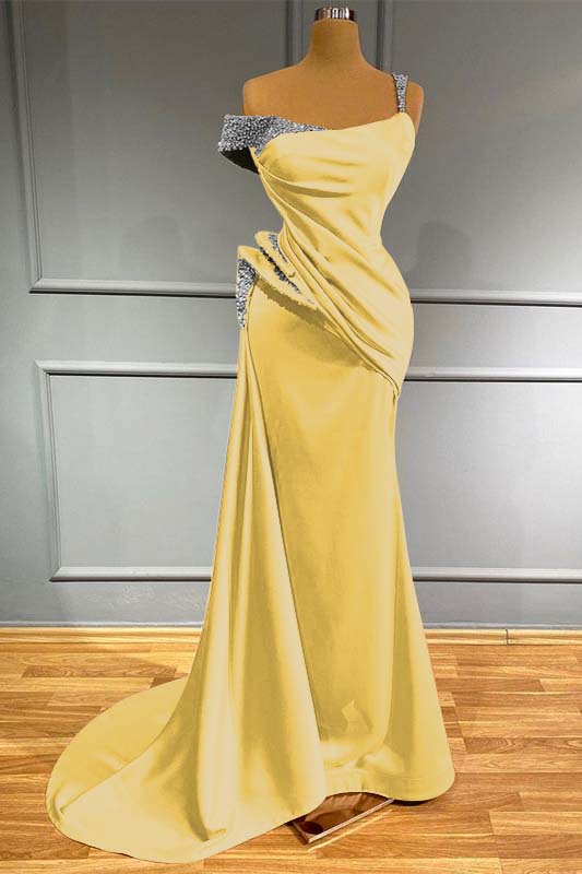 Off the Shoulder Mermaid Long Prom Dress with Beading and Ruffles