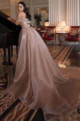 Luxurious Off-the-Shoulder Long Mermaid Formal Evening Dresses with Beaded