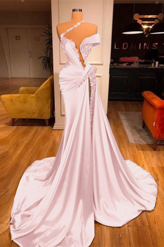 Off the Shoulder Mermaid Long Prom Dress with Beading Split