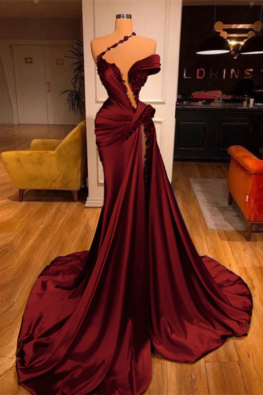 Off the Shoulder Mermaid Long Prom Dress with Beading Split