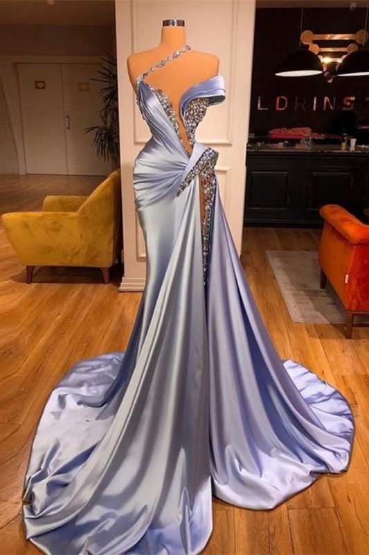 Off the Shoulder Mermaid Long Prom Dress with Beading Split