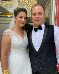 Mermaid Wedding Dress With Wide Straps Deep V-neck Backless Appliques