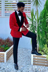 Modern Black Velvet Wedding Suit with Sparkle for Groom