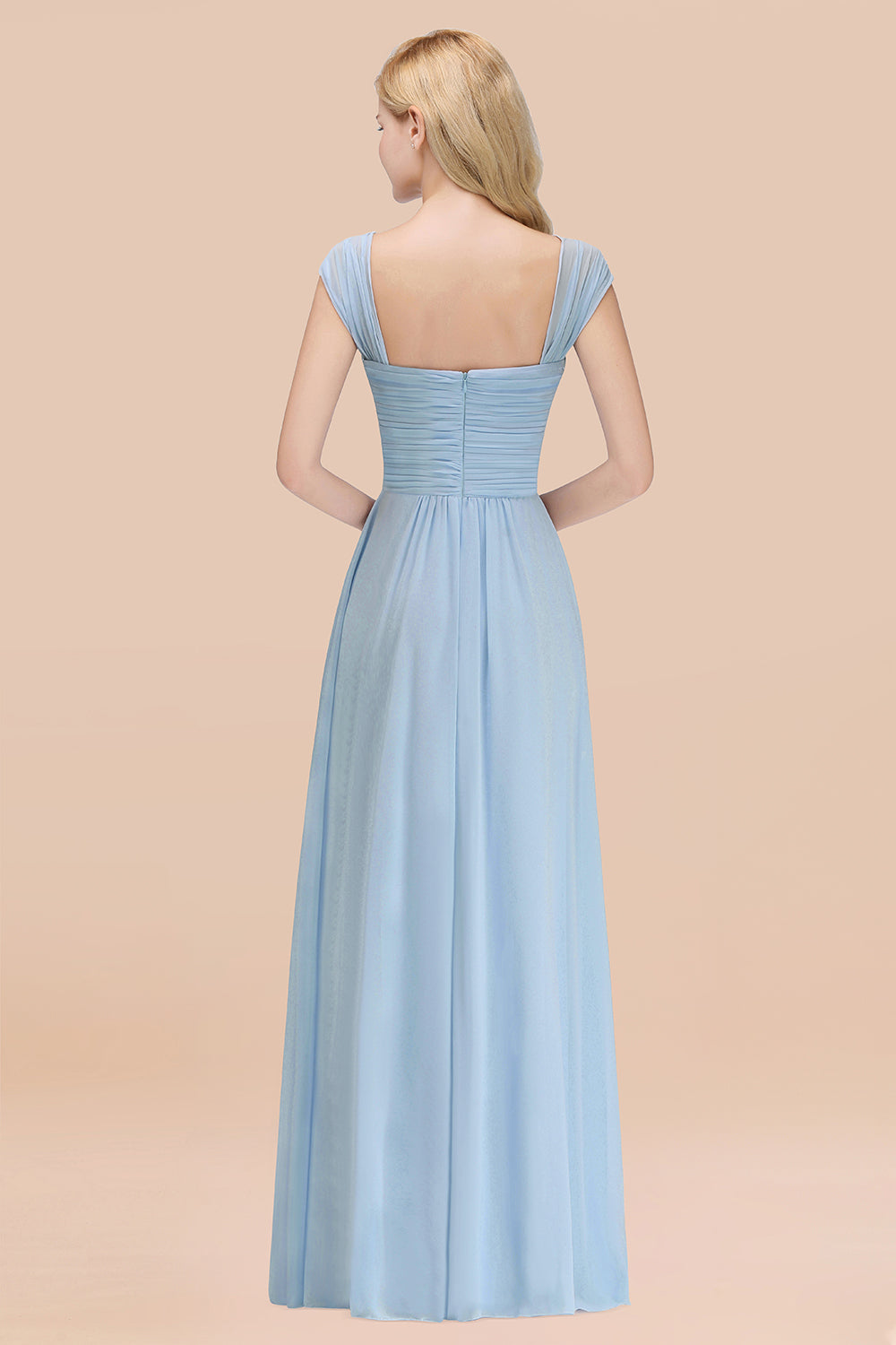 Modest Chiffon Sweetheart Sleeveless Affordable Bridesmaid Dresses with Ruffles-Babyonlines