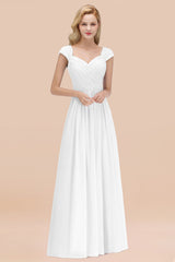 Modest Chiffon Sweetheart Sleeveless Affordable Bridesmaid Dresses with Ruffles-Babyonlines