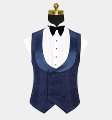 Navy Blue Groomsmen Suit - Three Pieces Tux, On Sale
