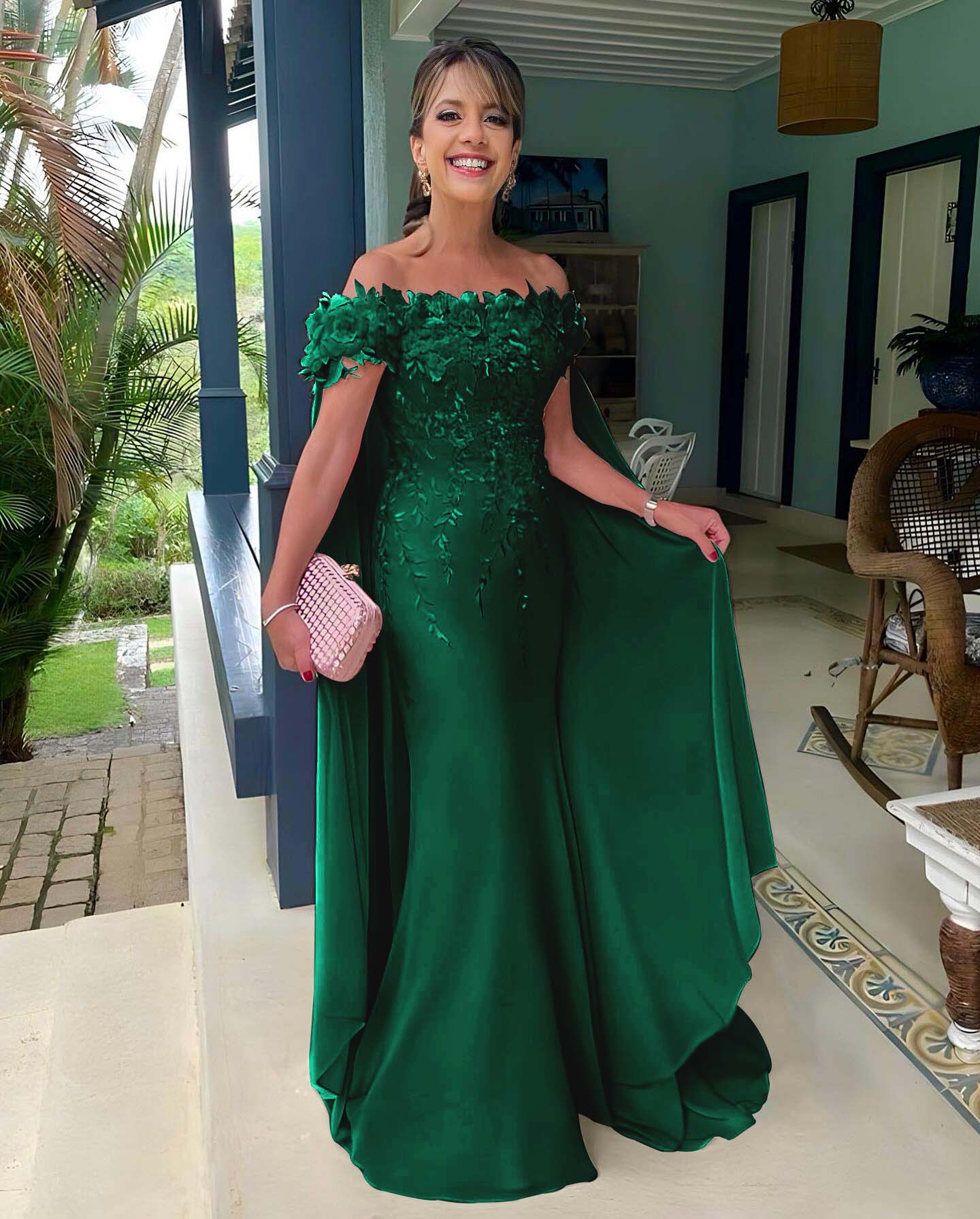 Off the Shoulder Mermaid Long Prom Dress with Appliques