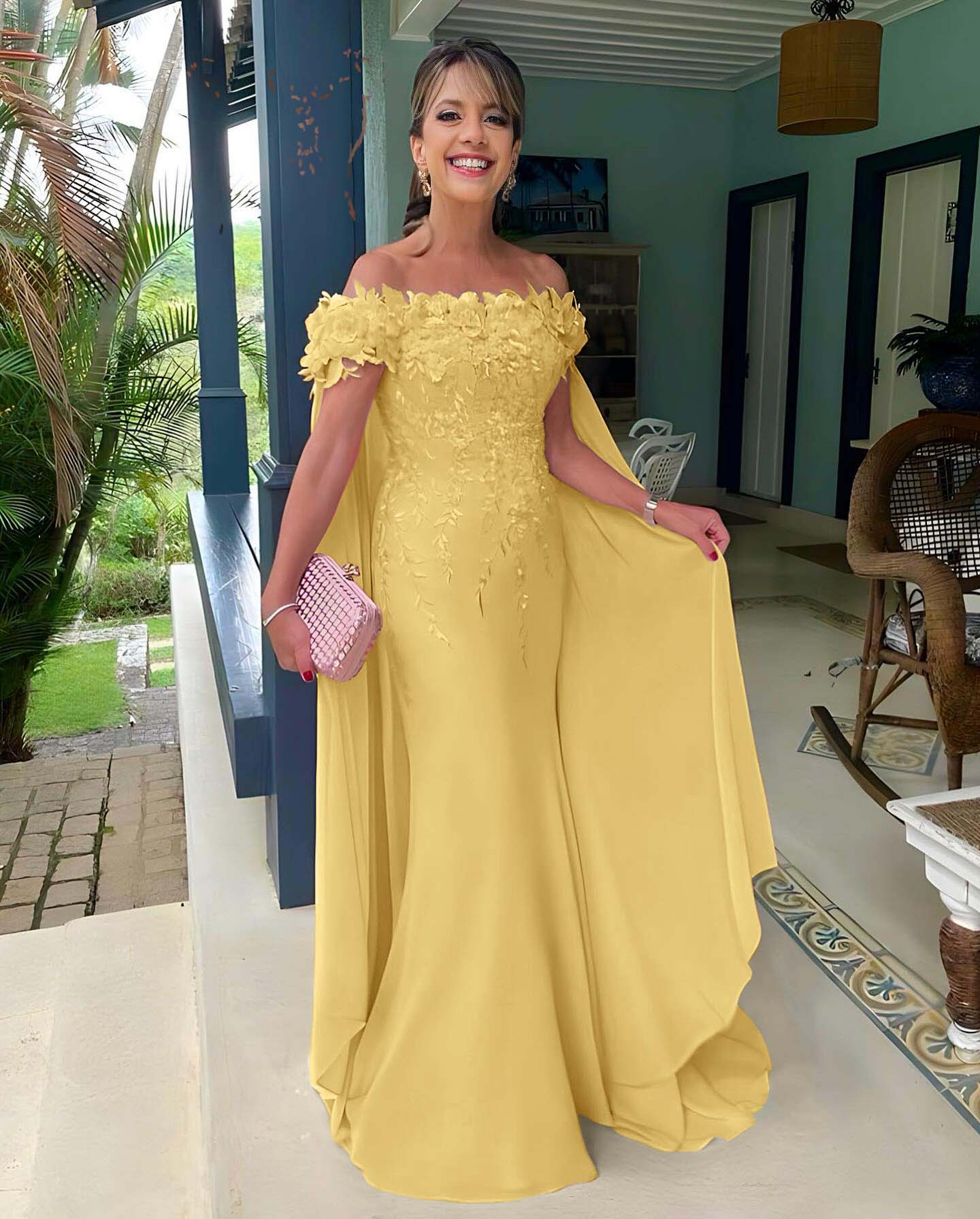 Off the Shoulder Mermaid Long Prom Dress with Appliques