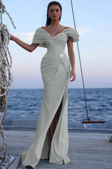 Off the Shoulder Mermaid Long Prom Dress with Sequins