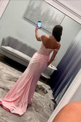 Off the Shoulder Mermaid Long Prom Dress with Split