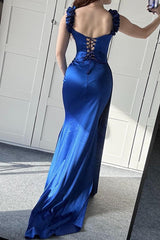 Off the Shoulder Mermaid Long Prom Dress with Ruffles