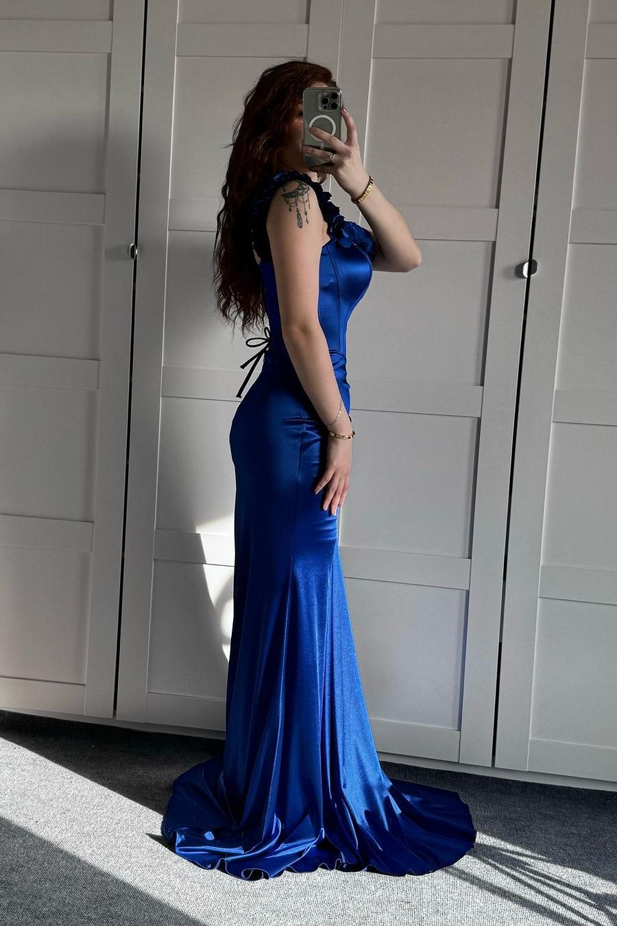 Off the Shoulder Mermaid Long Prom Dress with Ruffles