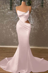One Shoulder Mermaid Prom Dress with Beading and Pleated