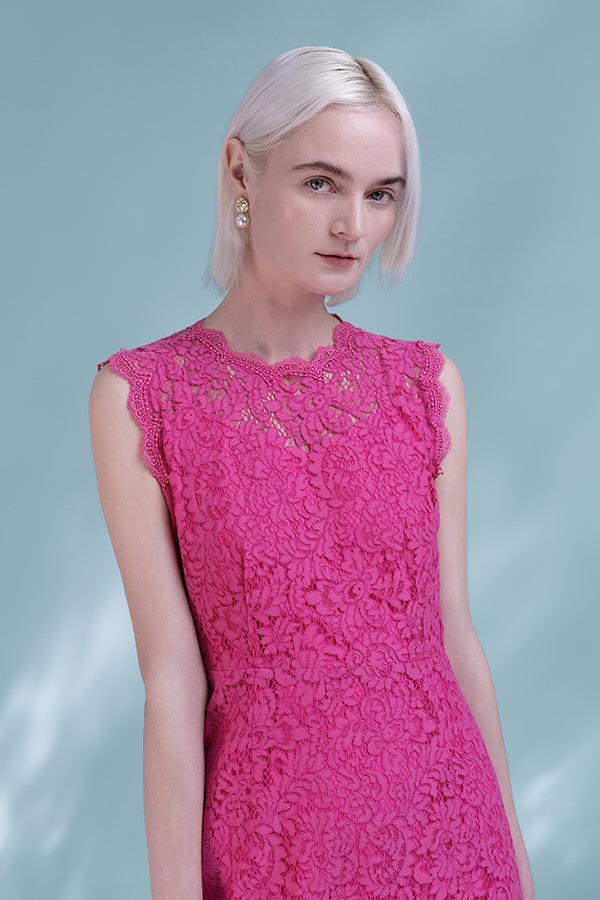 Babyonlines Pink Sleeveless A-line Knee-length Dresses