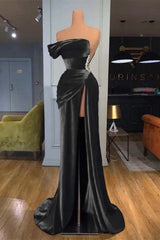 Royal Blue Strapless Mermaid Velvet Long Prom Dress with Beading and Split