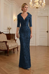 Sequin Floral Sheath Floor‑Length Mother of the Bride & Groom Dress with Satin Bodice