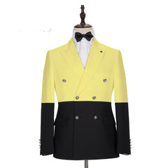 Shining Yellow Double-Breasted Wedding Suit for Summer