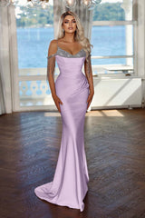 Spaghetti Strap Mermaid Long Prom Dress with Sequins