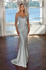 Spaghetti Strap Mermaid Long Prom Dress with Sequins