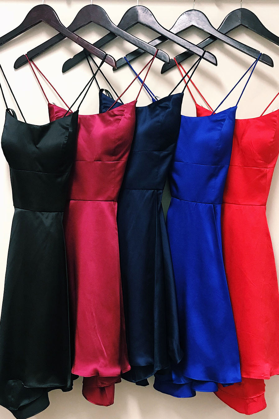 Spaghetti Straps Criss Cross Fuchsia Homecoming Dress