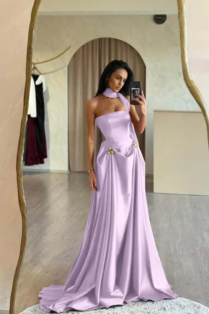 Strapless A-Line Long Prom Dress with Beading and Ruffles