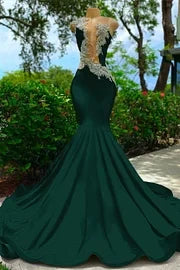 Strapless Backless Mermaid Long Prom Dress with Appliques