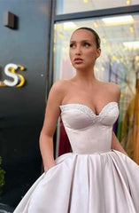Strapless Sweetheart A-Line Prom Dress with Pockets