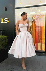 Strapless Sweetheart A-Line Prom Dress with Pockets