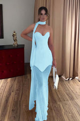 Strapless Sweetheart Mermaid Long Prom Dress with Beading