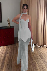 Strapless Sweetheart Mermaid Long Prom Dress with Beading