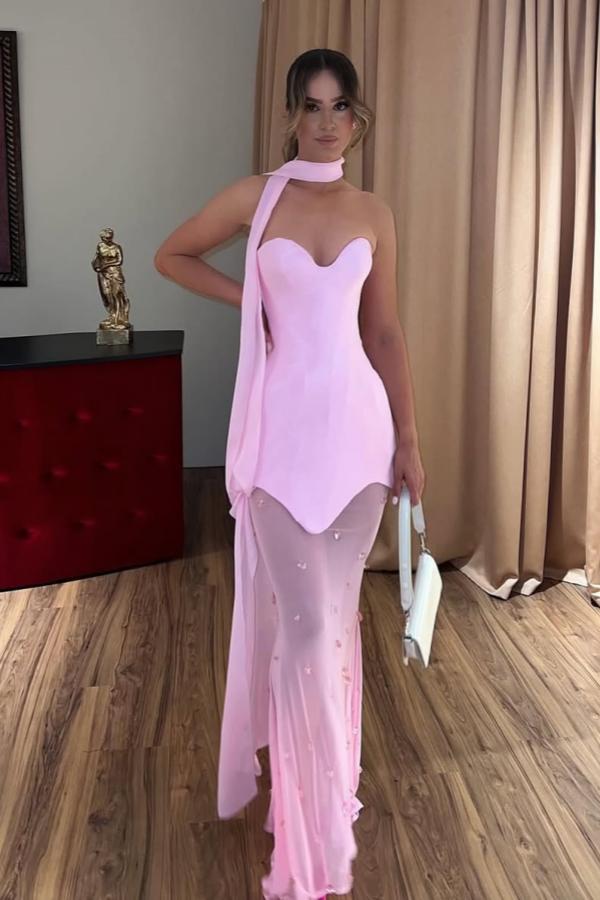 Strapless Sweetheart Mermaid Long Prom Dress with Beading
