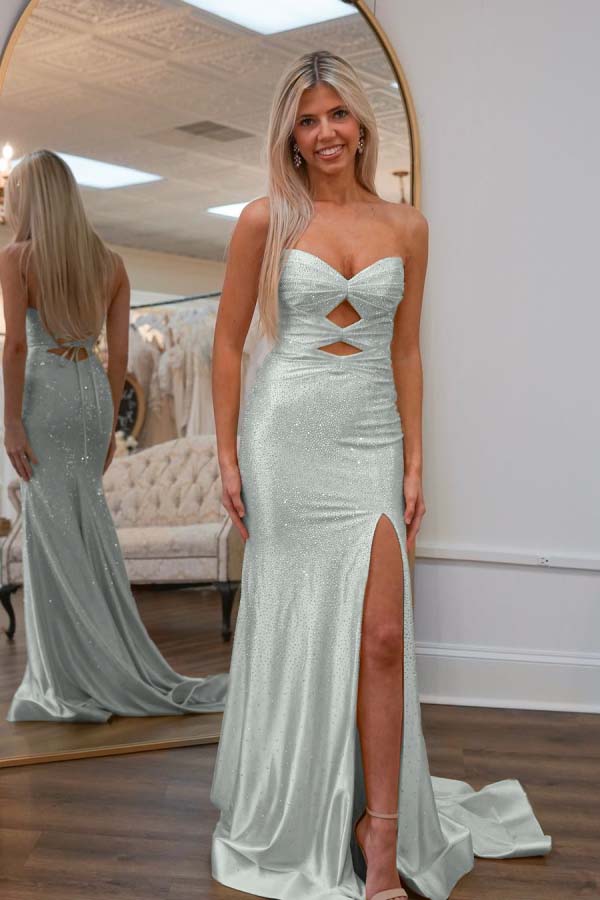 Strapless Sweetheart Mermaid Prom Dress with Split