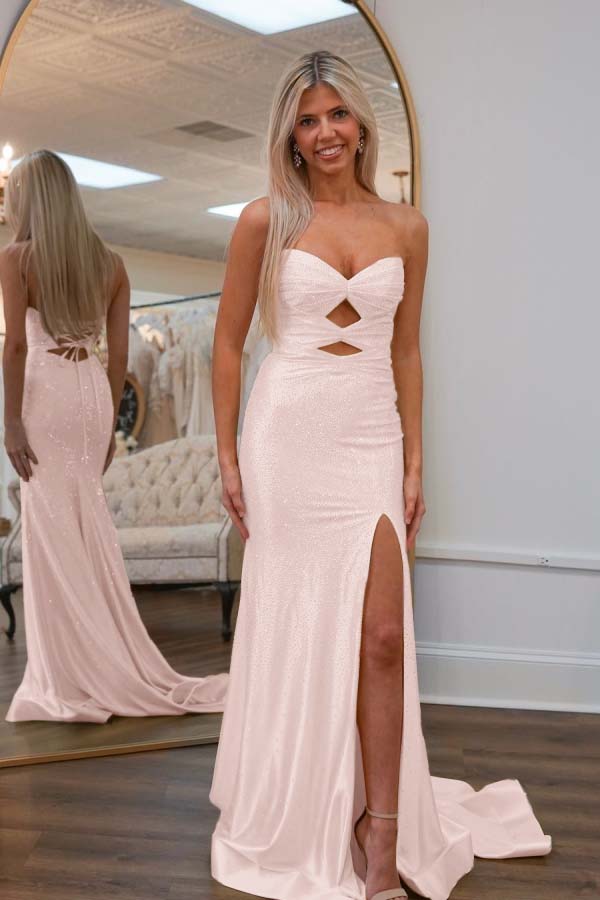 Strapless Sweetheart Mermaid Prom Dress with Split